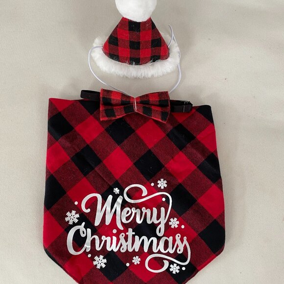 3 PCS CHRISTMAS DOG OUTFIT NWOT SMALL - Picture 1 of 3